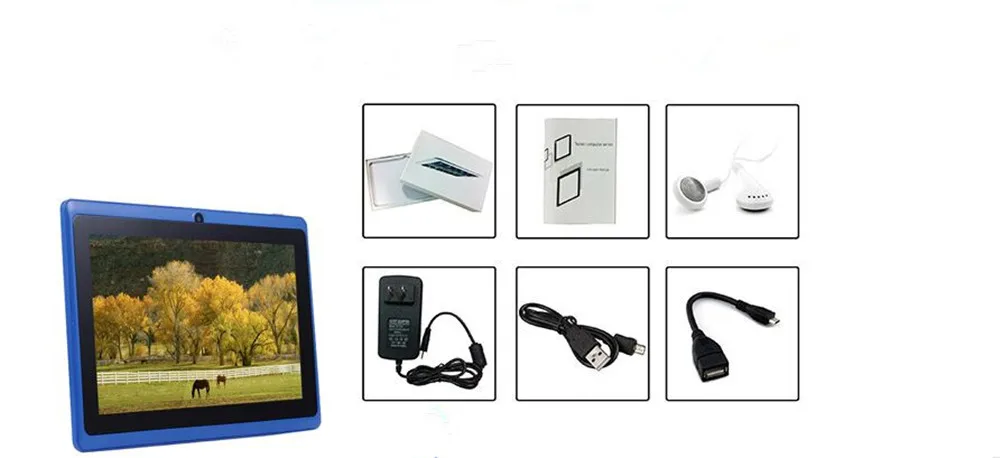 

7 Pulgadas Android4.4 Tablets PC WIFI Bluetooth Quad Core 512 +8 GB Dual camara 1024*600 HD Tab pulgadas tablet