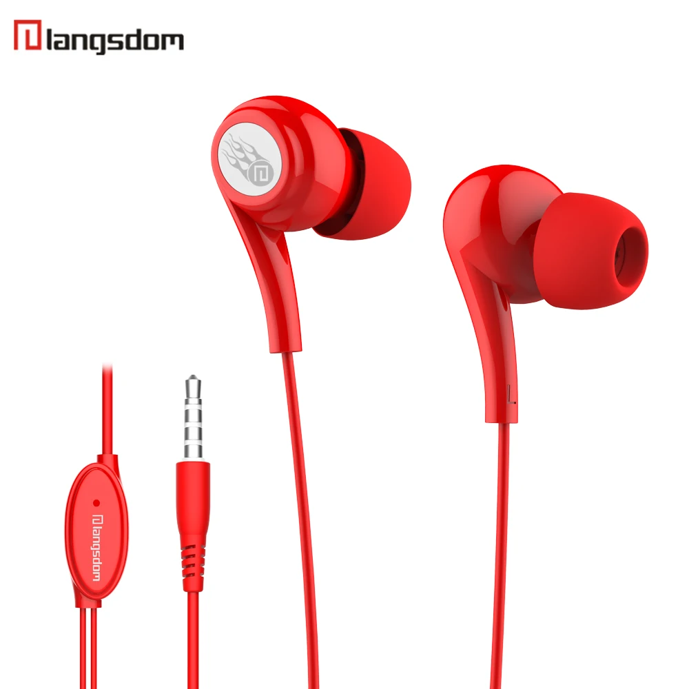Langsdom JD91 Earphone In Ear Candy Color Headset Heavy Bass Effect Earbuds with Microphone for