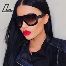 Женские солнцезащитные очки больших размеров с заклепками от известного дизайнера Ким Кардашьян, сексуальные солнцезащитные очки для женщин, женские солнцезащитные очки с плоским верхом