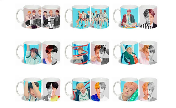 

[MYKPOP]BTS Mug Coffee Water Milk Ceramic Cup Creative LOVE YOURSELF F/L KPOP Fans Collection SA18090206