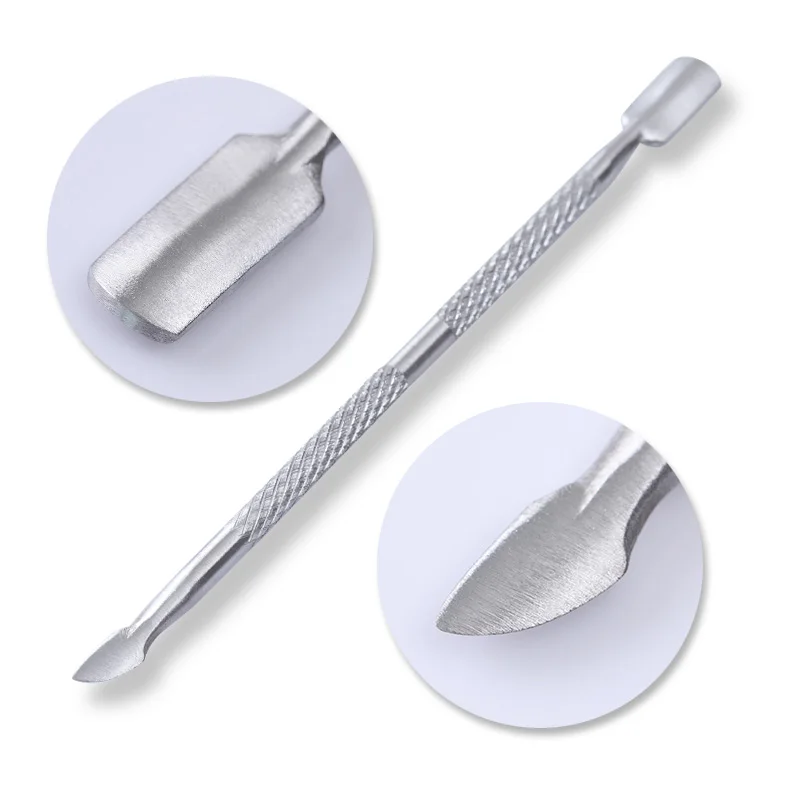 

Dual-ended Nail Cuticle Pusher Spoon Dead Skin Cleaner Cutter Remover Sliver Color Stainless Steel Nail Art Design Accessories