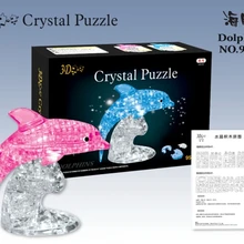 Игрушек! Новое поступление, горячая Распродажа пластиковая игрушка 3D Хрустальная головоломка в виде дельфина модель забавная игра креативный подарок 1 шт