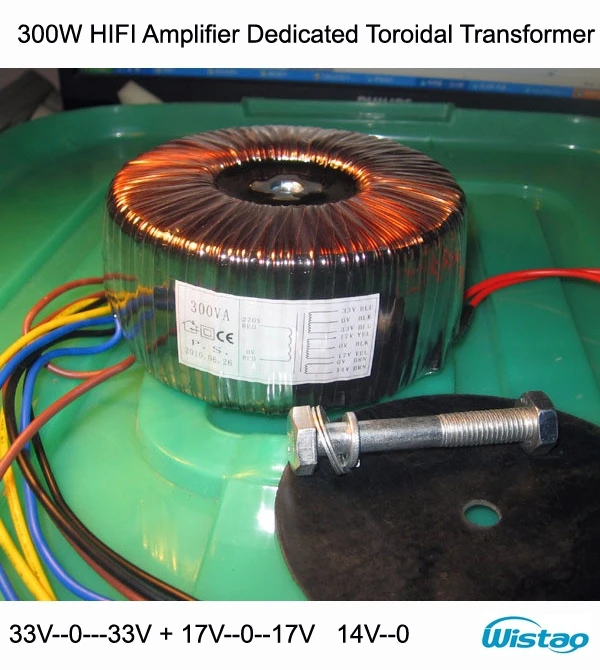 

IWISTAO 300W Toroidal Transformer HIFI Power Amplifier Dedicated Pure Copper Wire Dual 33V & Dual 17V 0-14V Audio for your DIY