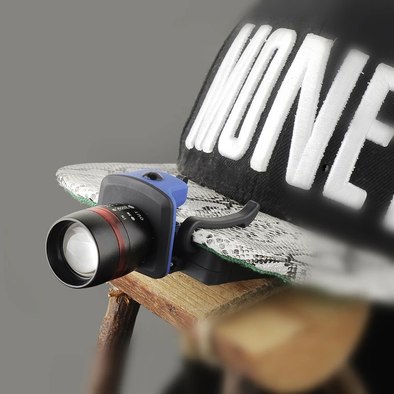 

zk50 Headlamp lampe frontale Zoomable waterproof head lamp led light Hat clip linternas Free shipping