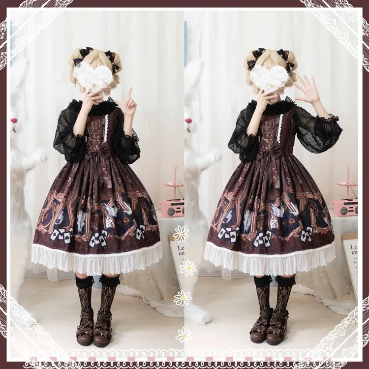 

Free shipping 2019 new Scheduled 】 the leopard cat in original lolita ~ weird magic JSK order message code number 】