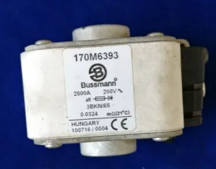 

Fuses: 170M6393 2000A 200V ( 3BKN/65 ) aR