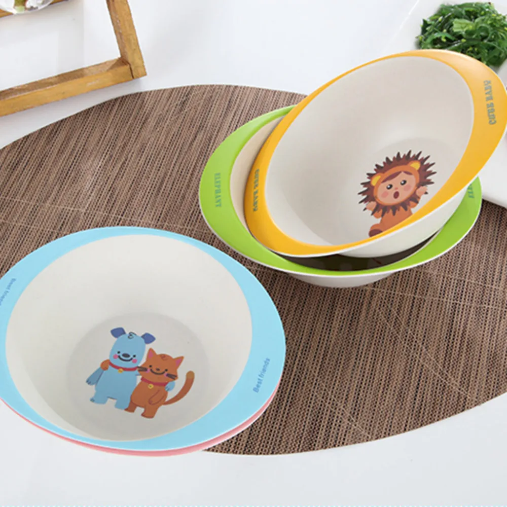 2019 Outdoor tableware bamboo fiber tableware children cartoon bowl environmental baby tableware doll plates tableware 40J11 (8)