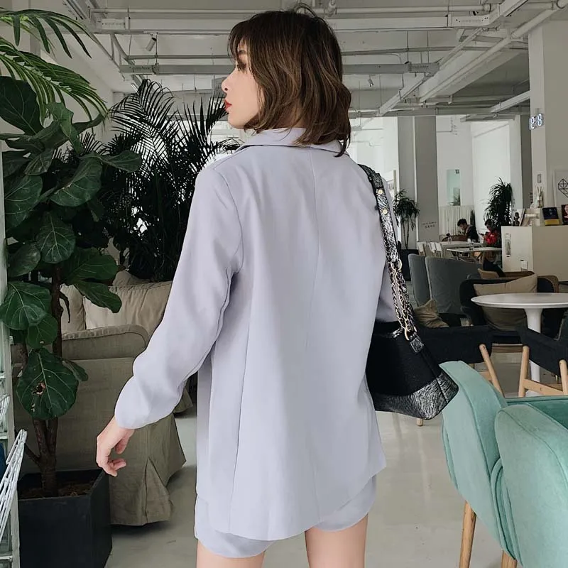 YNZZU Spring Autumn red Seven-quarter sleeve female blazer Loose causal soild women suit Chic no button OL blazer jacket YO803