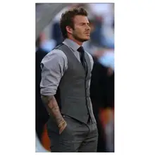 Handsome Fashion Unique Male men Suit Gray Vest Perfect High Quality 2017 Groomsman Tuxedos Mens Wedding Suits ( vest+Pant+tie)