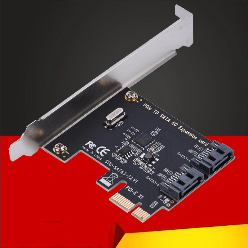 

1X 4X 8X 16X PCI-E Cards PCI Express to SATA 3.0 2-Port SATA III 6Gbps Expansion Adapter Boards Add On Cards