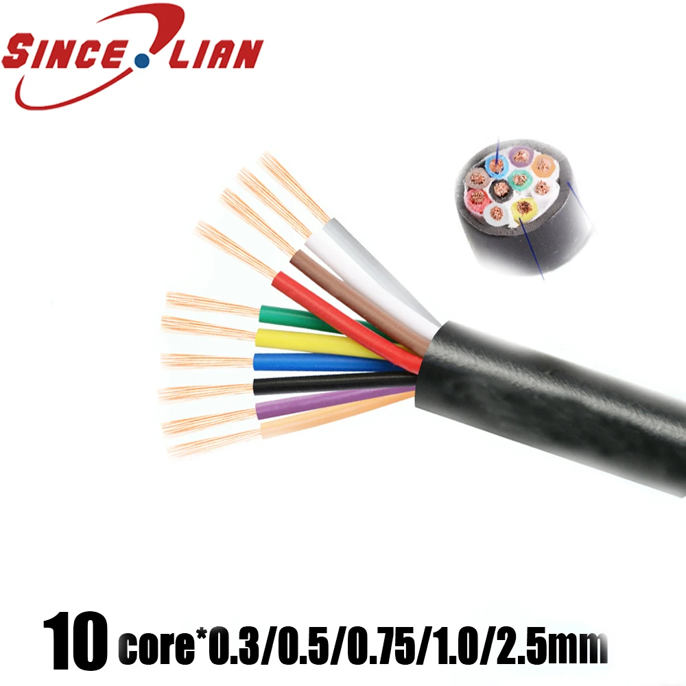 

Original Control signal line Signal Line RVV10 Electrical Wires Cable RVV10X0.3/0.5/0.75/1.0mmSquare Connection line power cable