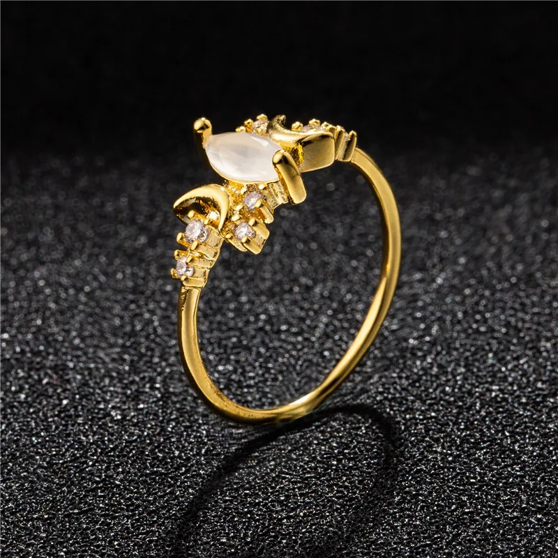 Mostyle дизайн Белый огненный опал кольцо для женщин Кристаллы Женские кольца для помолвки Anel ювелирные изделия бижутерия
