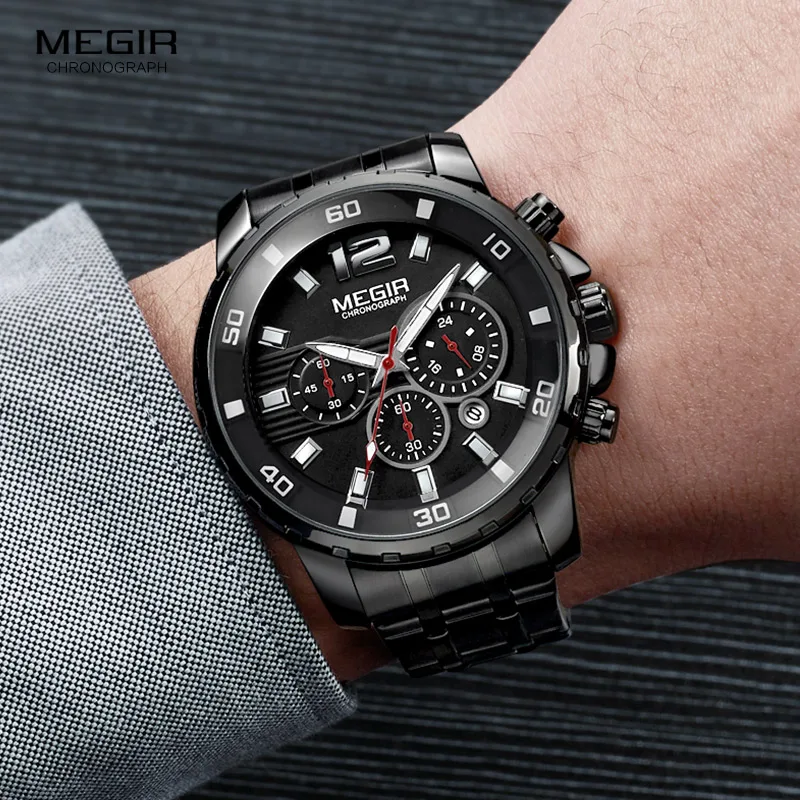 MEGIR Men's Dress Quartz Watches Analogue Quartz Wrist Watch for Man