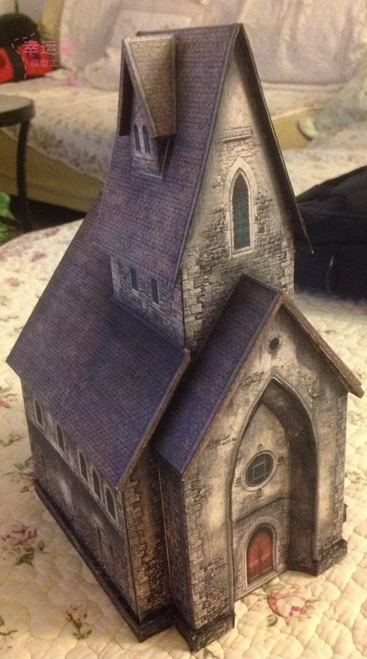Средневековые здания 1: 87 Лесная часовня 3D бумажная модель Сделай Сам ручной работы