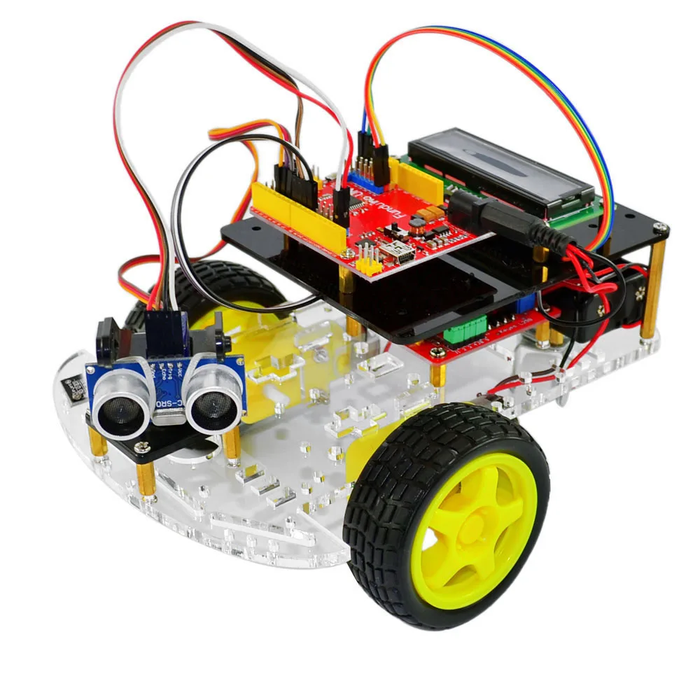 

Keyes Ultrasonic ranging car smart car kit based for Arduino ultrasonic 3 generation smart car