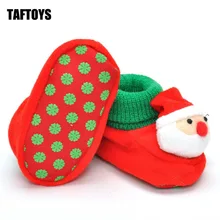 Санта-Клаус, детские первые ходунки для мальчиков и девочек, Рождественская обувь для малышей, флис, бархат теплые на зиму, детская обувь, детская обувь