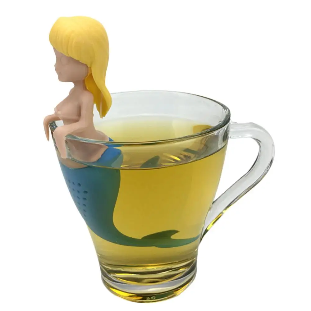 

Mermaid Tea Strainers Silicone Teaspoon Filter Infuser Silica Gel Filtration Coffee Tea Infuser