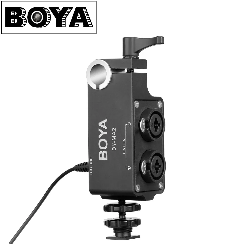 

BOYA BY-MA2 Dual-Channel XLR Audio Mixer with 6.35mm input & 3.5mm Jack for Wireless Microphone Systems and DSLRs & Camcorders