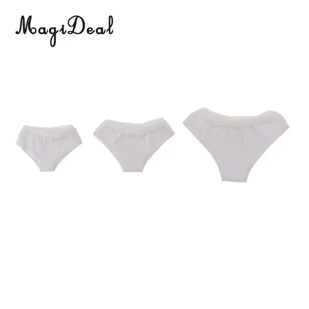 MagiDeal Cotton 1/6 Solid White Underwear Briefs for 12 Inch BJD SD Dollfie American Dolls Sexy Clothes Dress Great Costome Acce