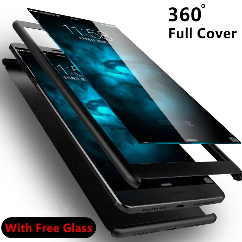 360 Degree Shockproof Case For Huawei Mate 10 Lite Pro Hard PC Phone P20 P10 P9 P8 Honor 9 Cover + Glass |