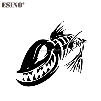 

Fish Skeleton Skull Fishing Monster Reflective Creative Auto Decal Cartoon Car Sticker Bumper Body Decal Creative Pattern Vinyl