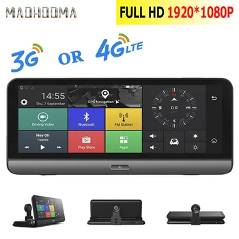 

3G/4G Car DVR Camera GPS 8" Android 5.1 Bluetooth FHD 1080P WIFI Video Recorder Dash cam Registrar Park Monitor Dual Lens
