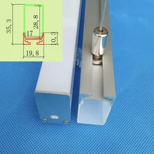 12 м(12 шт) много, 1 м за штуку, AP2119C алюминиевый профиль для led светильник бар с молочным диффузным покрытием