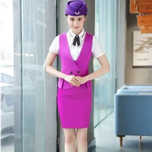 Летние комплекты официальный стиль униформа из 3 предметов с топами и юбкой и блузками для женщин деловой жилет пальто и жилет