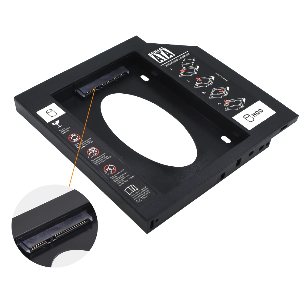 TISHRIC пластиковый жесткий диск Caddy 9 5 или 12 7 мм SATA 3 0 Optibay 2 ''SSD DVD драйвер чехол