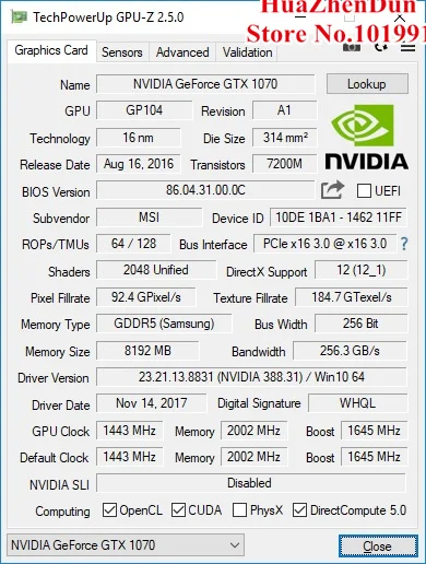 Бесплатная доставка видеокарта nVidia GTX 1070 8G MXM3.0 для ноутбука/ноутбука Dell