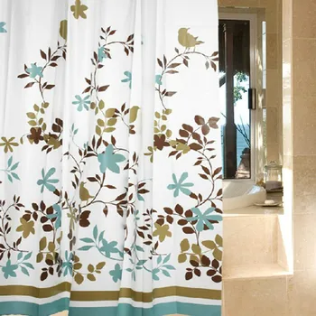

Coffee Tree Modern Style 180*180 Bathroom Shower Curtain with 12 Hooks