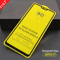 9D полный клей крышка из закаленного Стекло OPPO F7 защитное стекло на экран телефона фильм СПС OPPO F5 F7 F9 A7 A5 A3 A71 K1 R15X полный клей Стекло