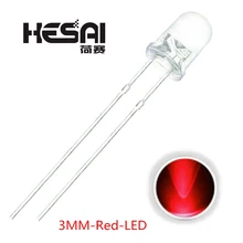 Умная электроника 100 шт./лот F3 супер яркий 3 мм круглый красный прозрачный СВЕТОДИОДНЫЙ светильник светодиод высокого качества