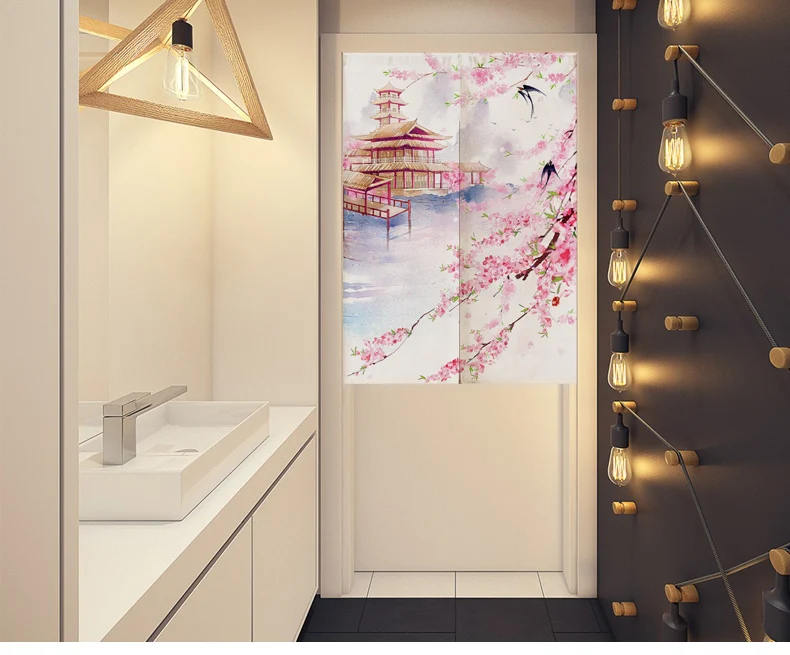 japonês linho porta cortina noren quarto cortinas de cozinha decoração de entrada para casa customizável cortina