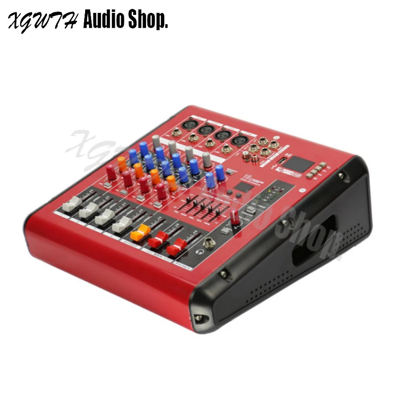 US $129.55 4 Channel DJ Amplifier Mixer Sound Power Console Mixing With USB 48V Phantom Power Bluetooth Monitor Audio Equipment For Stage