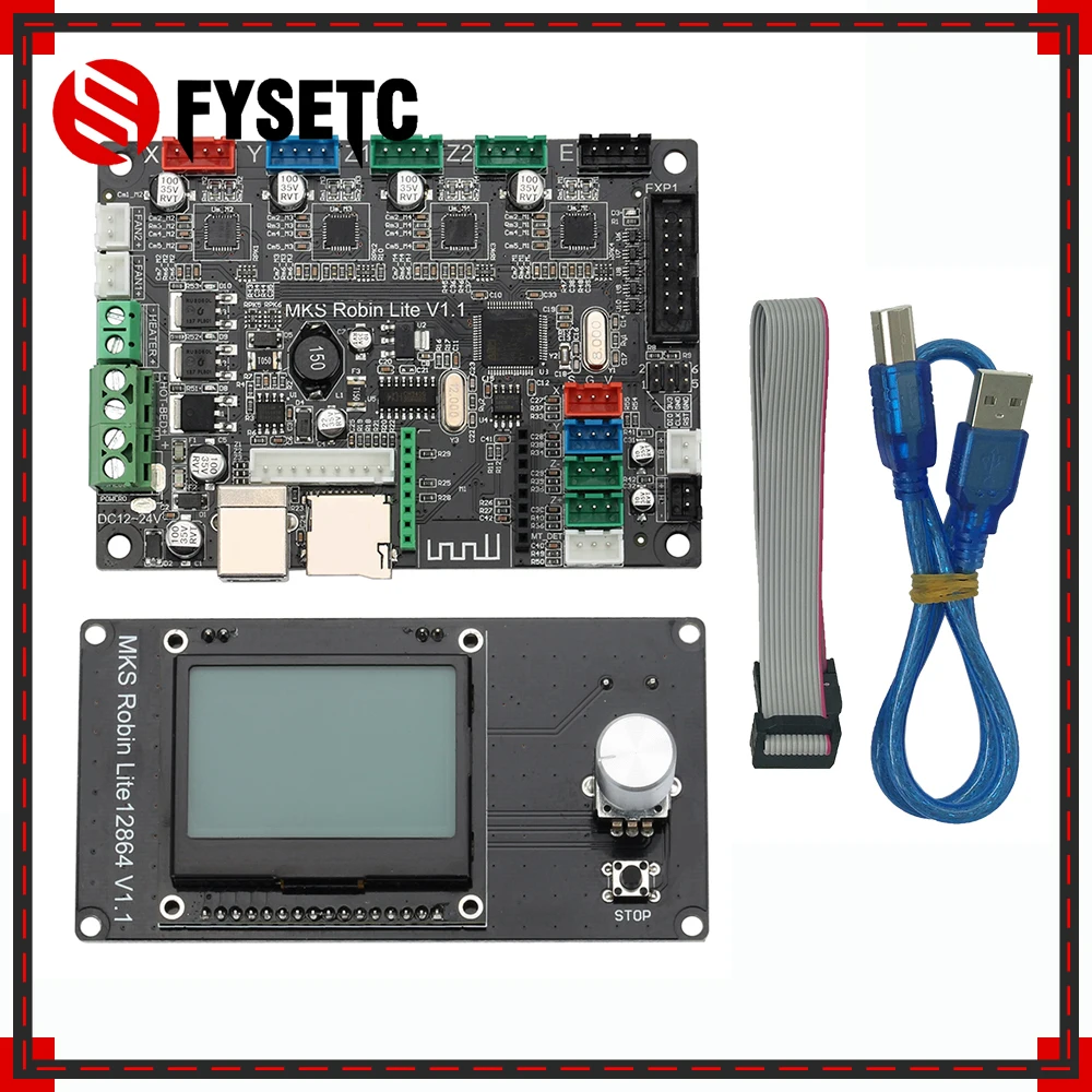 

3D Printer Board STM32 Control Board 32 Bit Robin Lite Motherboard With Mini 12864 LCD Display Closed Source Software
