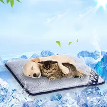 Ледяной шелк pet летний коврик для сна питомник летний коврик для кошки охлаждающая Подушка для питомца плюшевый для маленькой большой собаки