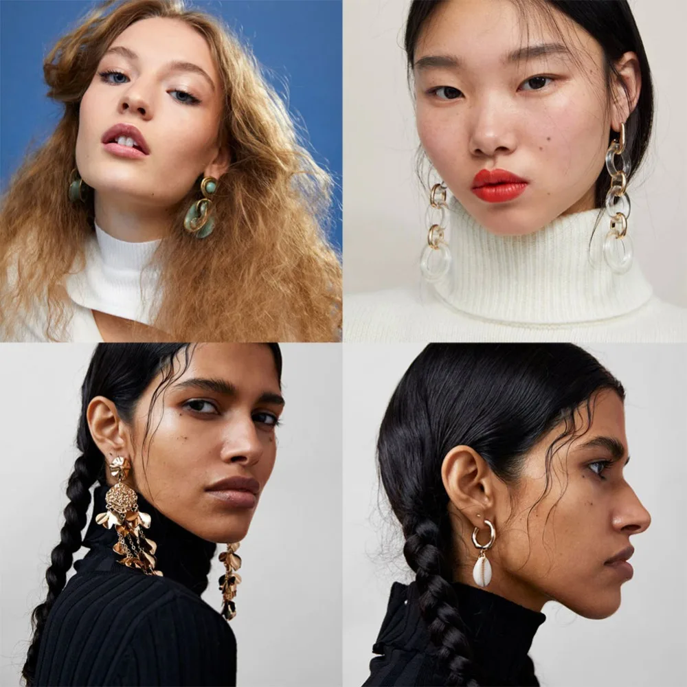 

Girlgo ZA 2019 New Vintage Hanging Drop Earrings Jewelry Earring For Women Trendy Dangle Ethnic Statement Bijoux Party Bohemian