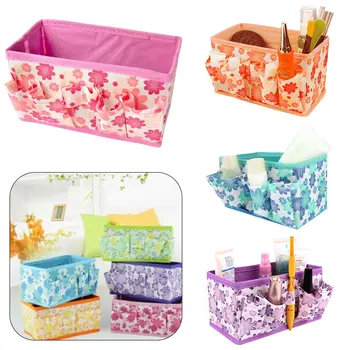 

1pc practical Bright Color Foldable Stationary Container box makeup organizers Cosmetic Storage Box Bag
