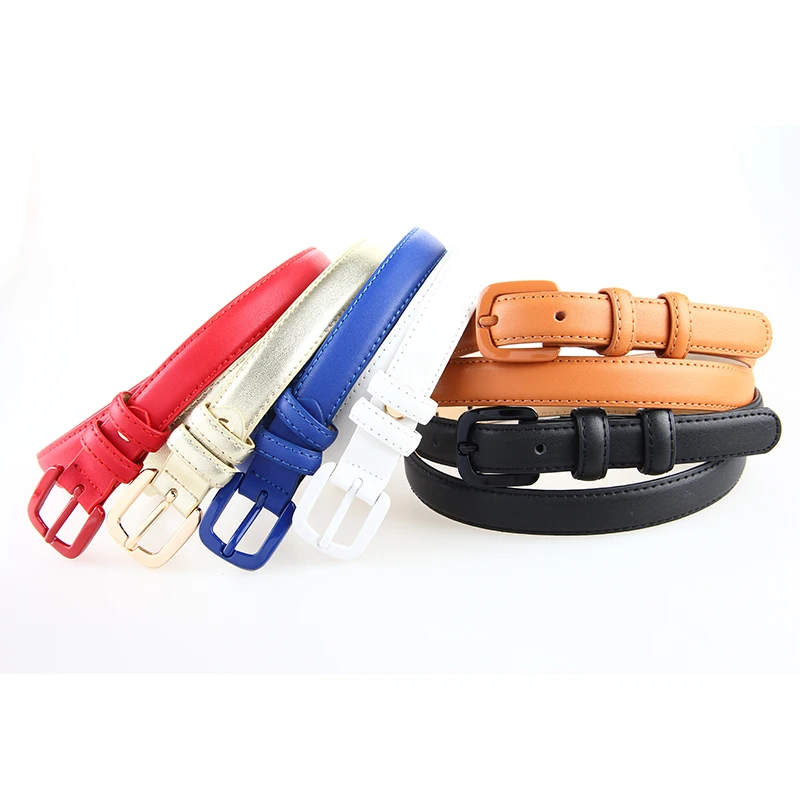 

Good Quality Womans Genuine Leather Skinny Belt Thin Waist Belt Straps Narrow Cowhide Designer Belts Pin Belt Ladies For Jeans