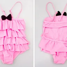 Милое милое детское цельнокроеное платье с оборками детский купальный костюм для девочек, купальный костюм для детей от 2 до 9 лет