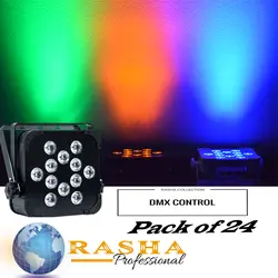 (Упаковка из 24) Раша hex V12 с 6in1 RGBAW + УФ Цвет светодиодов, -Беспроводной dmx led slim номинальной света для сцены событие производств