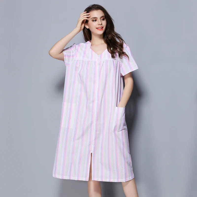 Женская ночная рубашка в полоску 100% хлопок 160 кг|plus nightgown|womens nightgownwomen sleep |