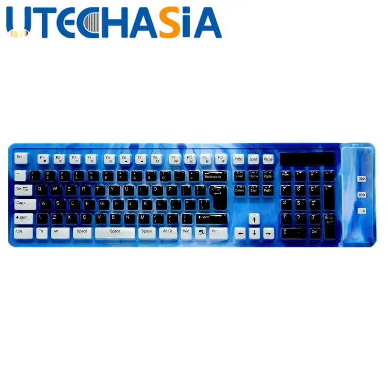 

Foldable Silicone Soft Keyboard USB Wired Keyboard Game Waterproof Mechanical Feel of Game Keyboard for Desktop PC