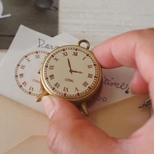 1 Uds Mini reloj Vintage sello DIY de madera de goma sellos para álbum de recortes y Scrapbooking estándar sello