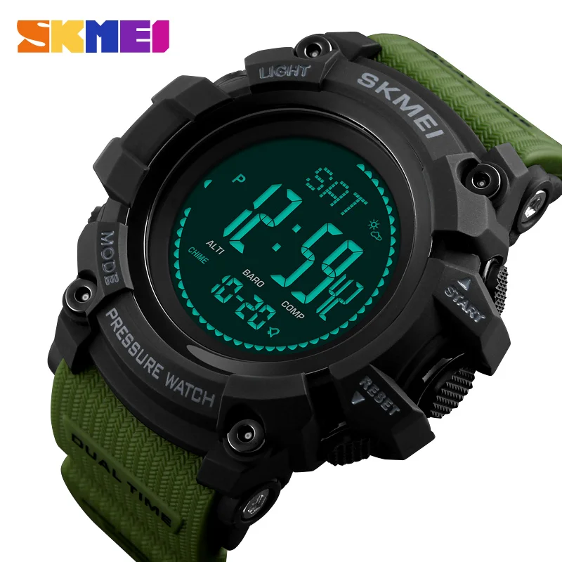 SKMEI Men Digital Watch Compass Thermometer Weather Pressure Altimeter Countdown Sport Watch Fashion Electronic Men's Watch