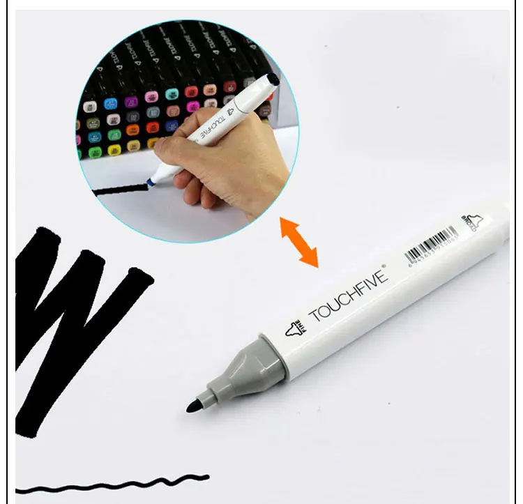TOUCHFIVE 24/30/36/40/48/60/80 цветов графический маркер комплект маркеры для набросков и рисунков с двухголовой арт ручки с красками принадлежности для рисования