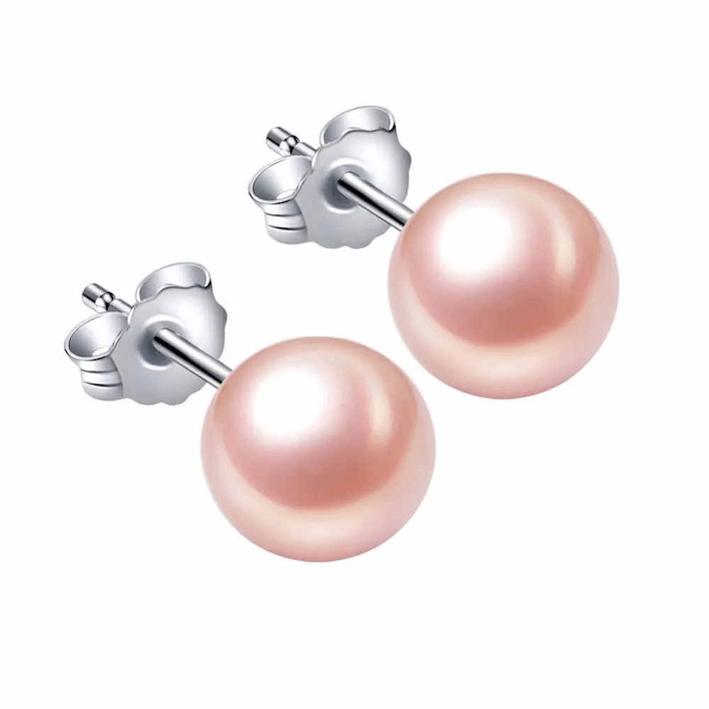 pink pearl stud earring 2