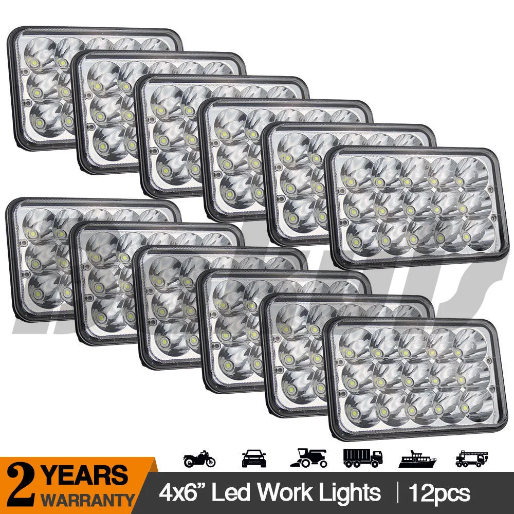 

16pcs 4X6" LED Headlights for Peterbilt Freightliner Western Star 4900 Semi