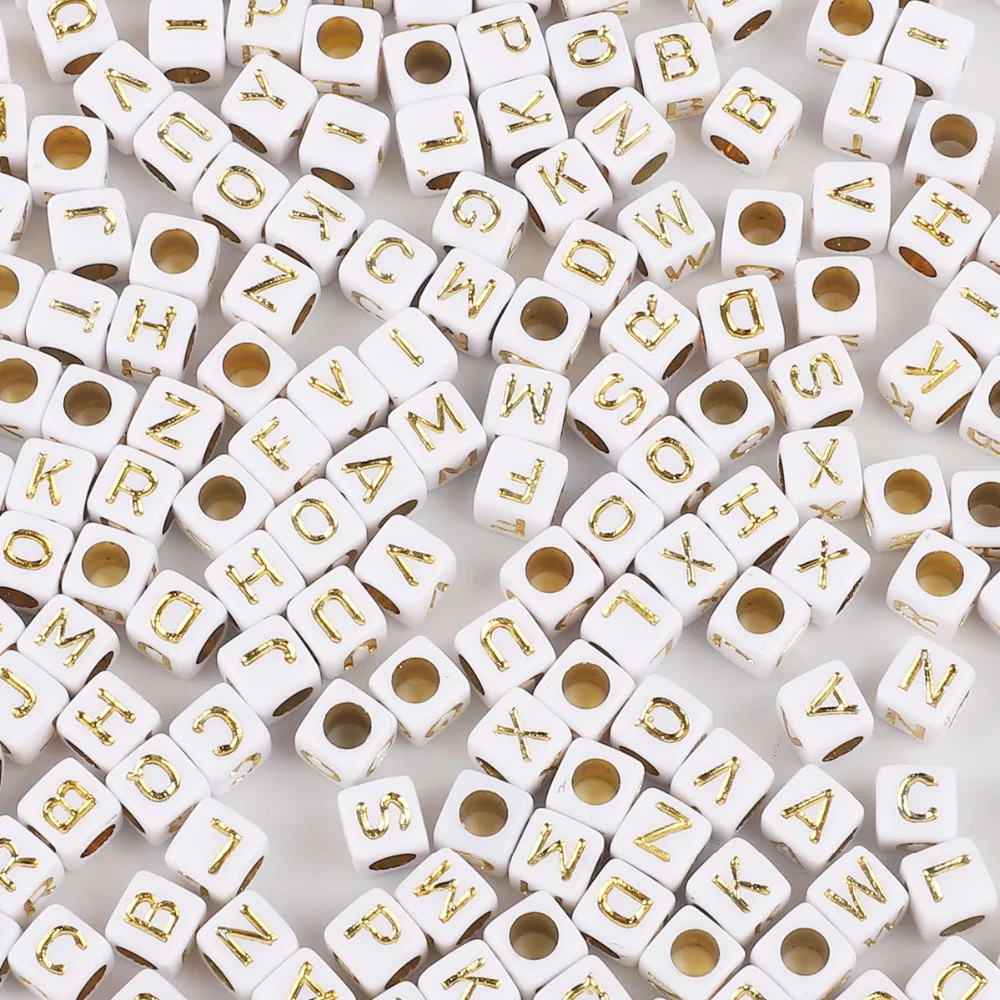 100 шт 6 мм Смешанные Квадратные бусины с буквами алфавита для DIY Подвески браслет ожерелье для самостоятельного изготовления ювелирных изделий Аксессуары ремесла